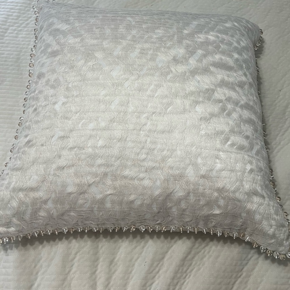 EASTERN ACCENTS -Harper Sheer Overlay Euro Sham , Set of 3